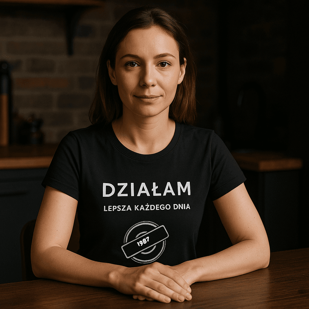 Koszulka 1987 – DZIAŁAM. Lepsza każdego dnia (Damska, Czarna)