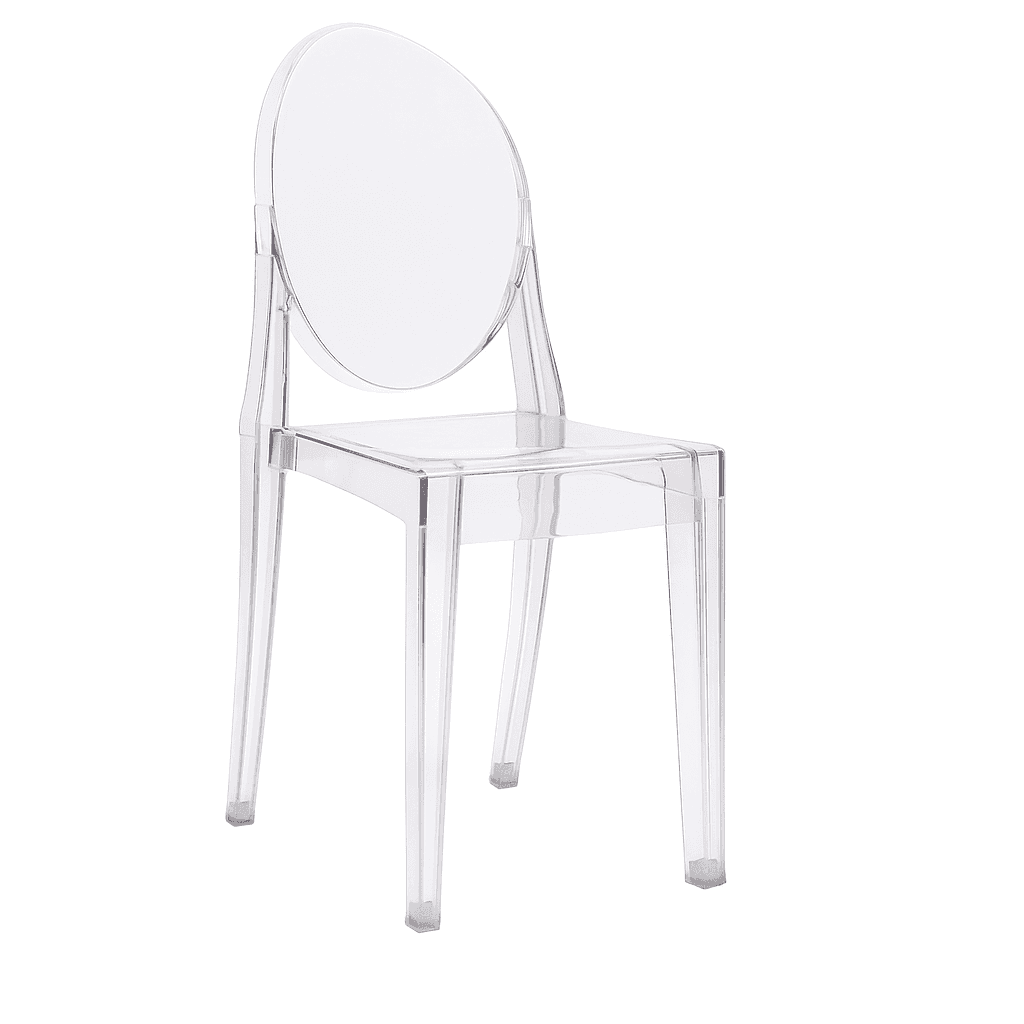 Krzesło transparentne amber typu ghost (styl Victoria) – sztaplowane, event/konferencja