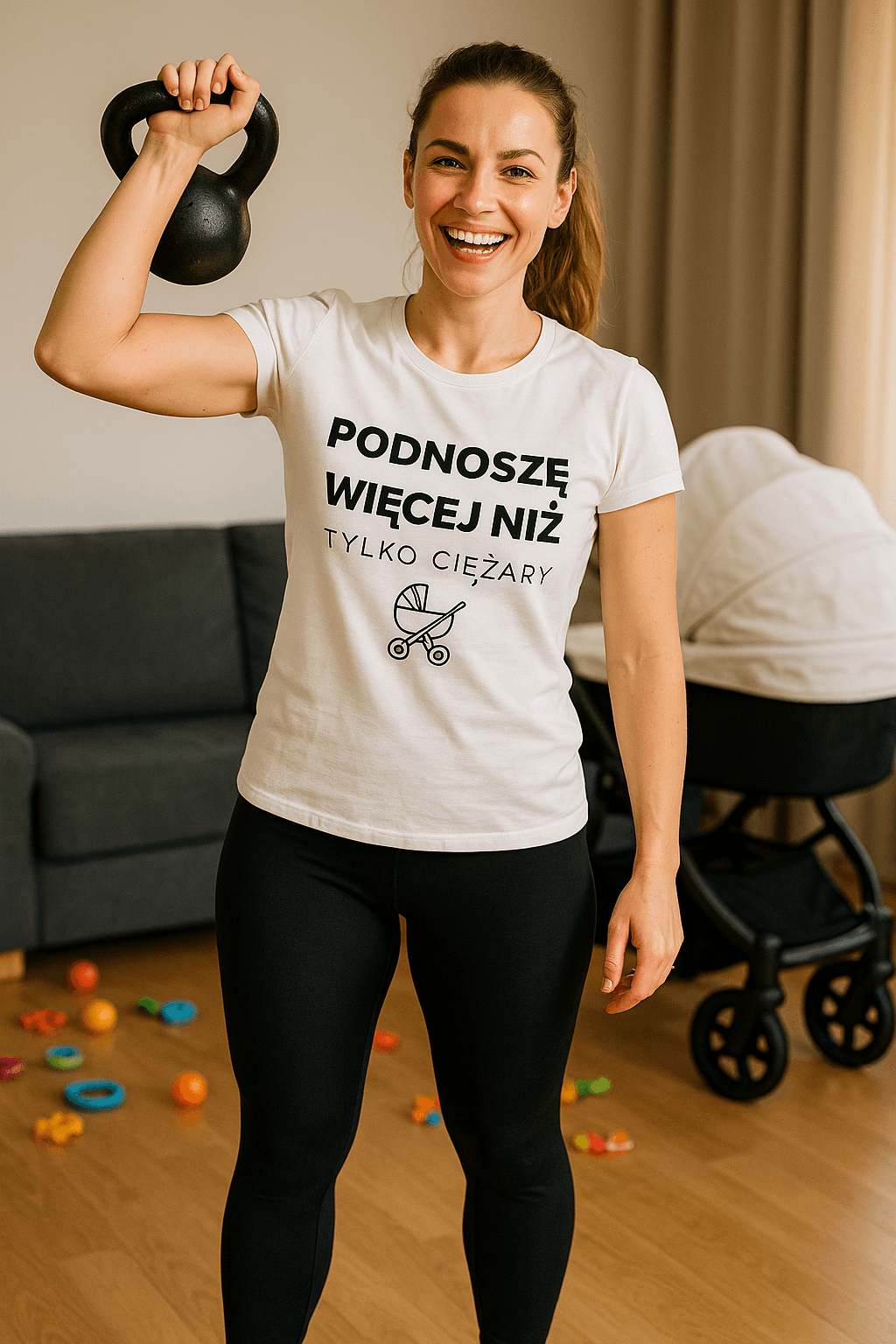 Podnoszę więcej niż tylko ciężary 👶 – MAMA edition (biała)