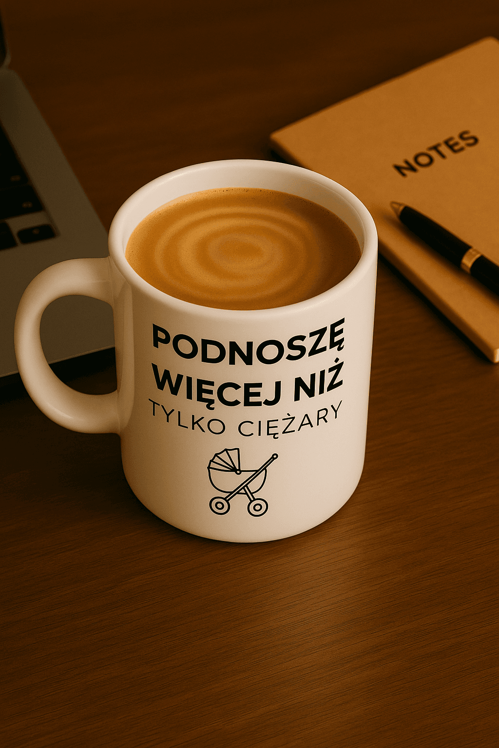 Zestaw Koszulka + Kubek: Podnoszę więcej niż tylko ciężary 👶 – MAMA edition (biała) TOP PREZENT