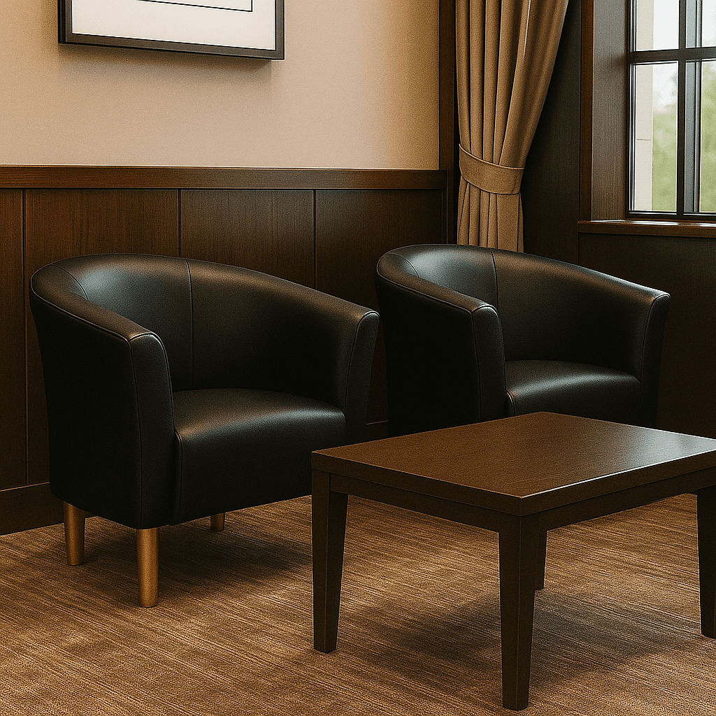 Fotel Tapicerowany Glamour Czarny Ekoskóra Złote Nóżki