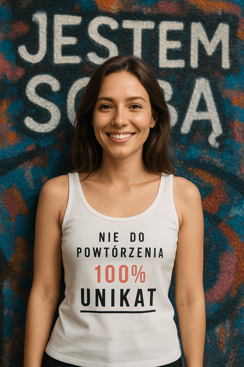 100% UNIKAT Tank Top - Strong Pretty Collection (biała)
