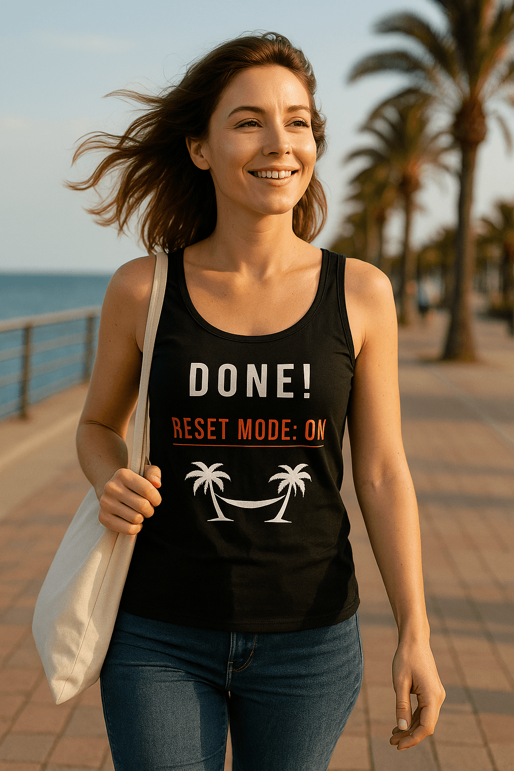 Done! Reset Mode: ON | Dla Niej Tank Top (czarny)