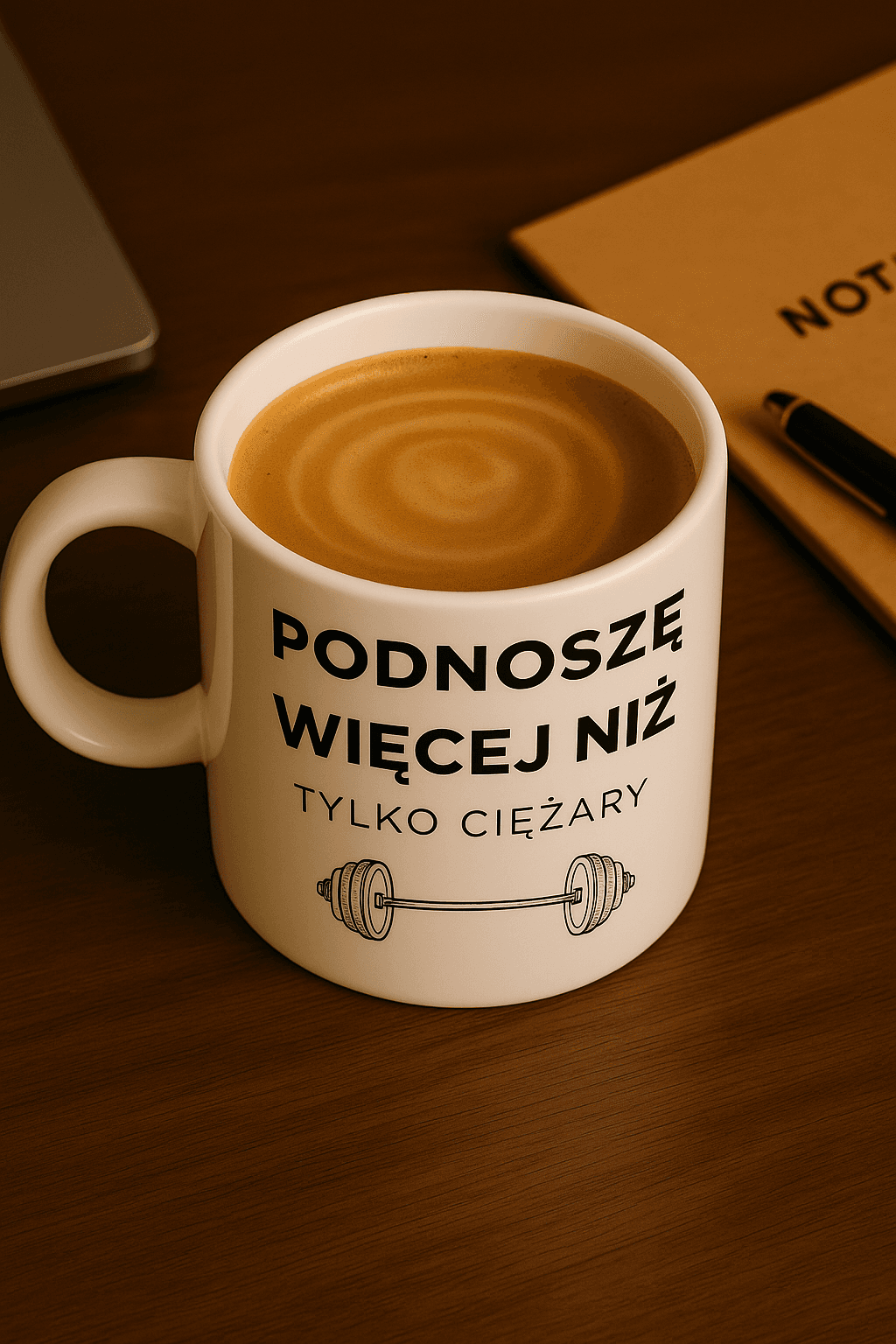 Zestaw Koszulka + Kubek: Podnoszę więcej niż tylko ciężary 🏋️‍♂️ – MAMA edition (biała) TOP PREZENT