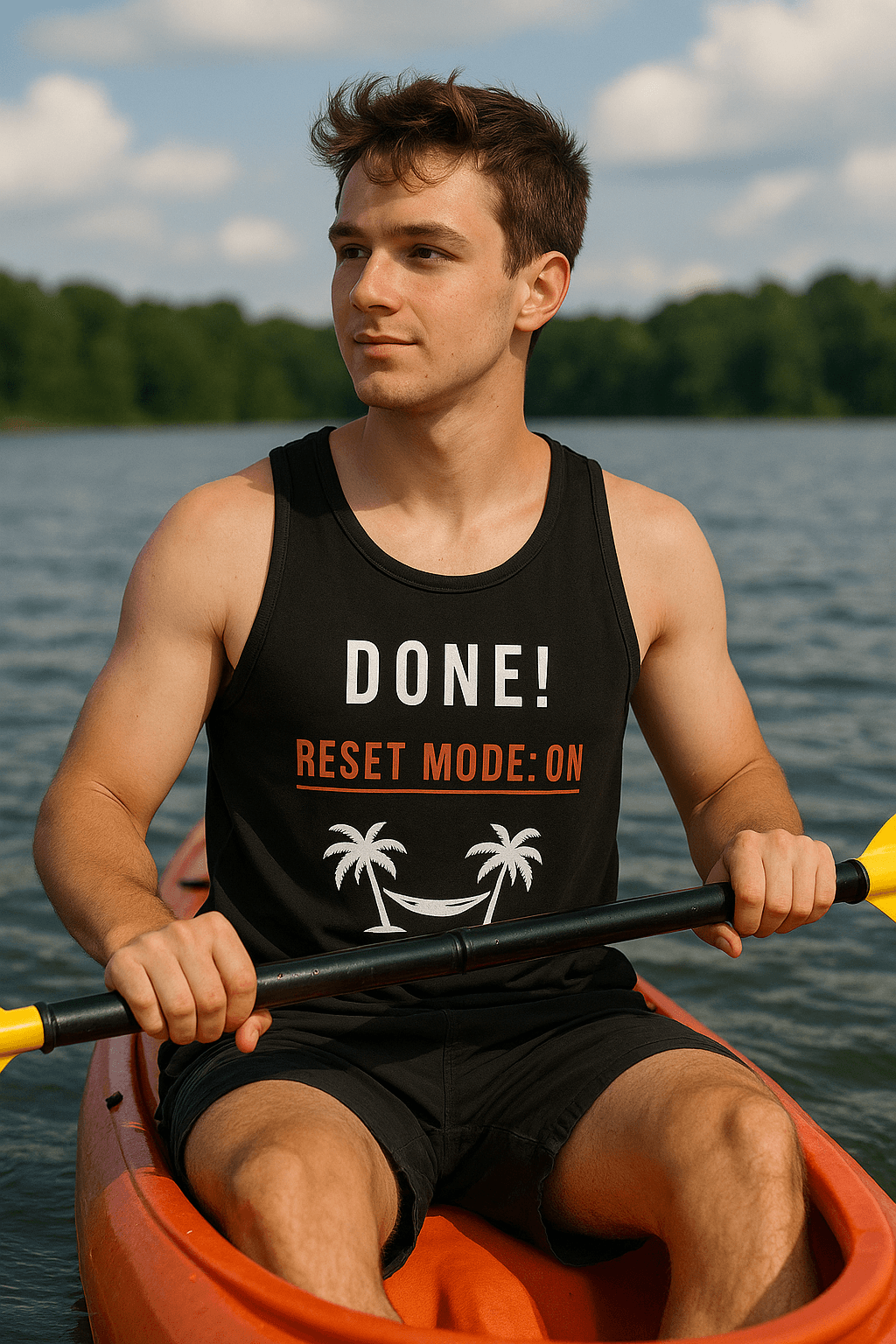 Done! Reset Mode: ON | Dla Niego Tank Top (czarny)