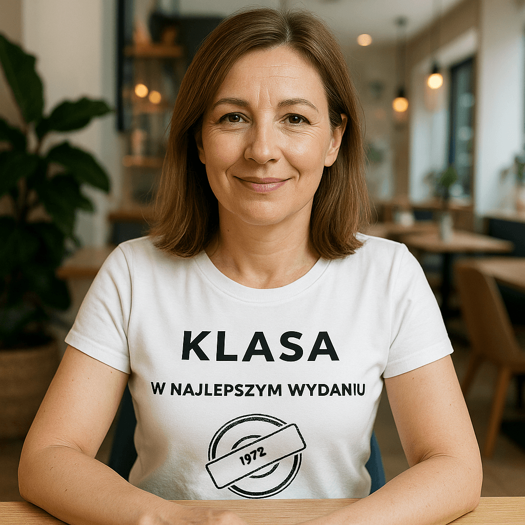 Koszulka 1972 – KLASA. W najlepszym wydaniu (Damska, Biała)