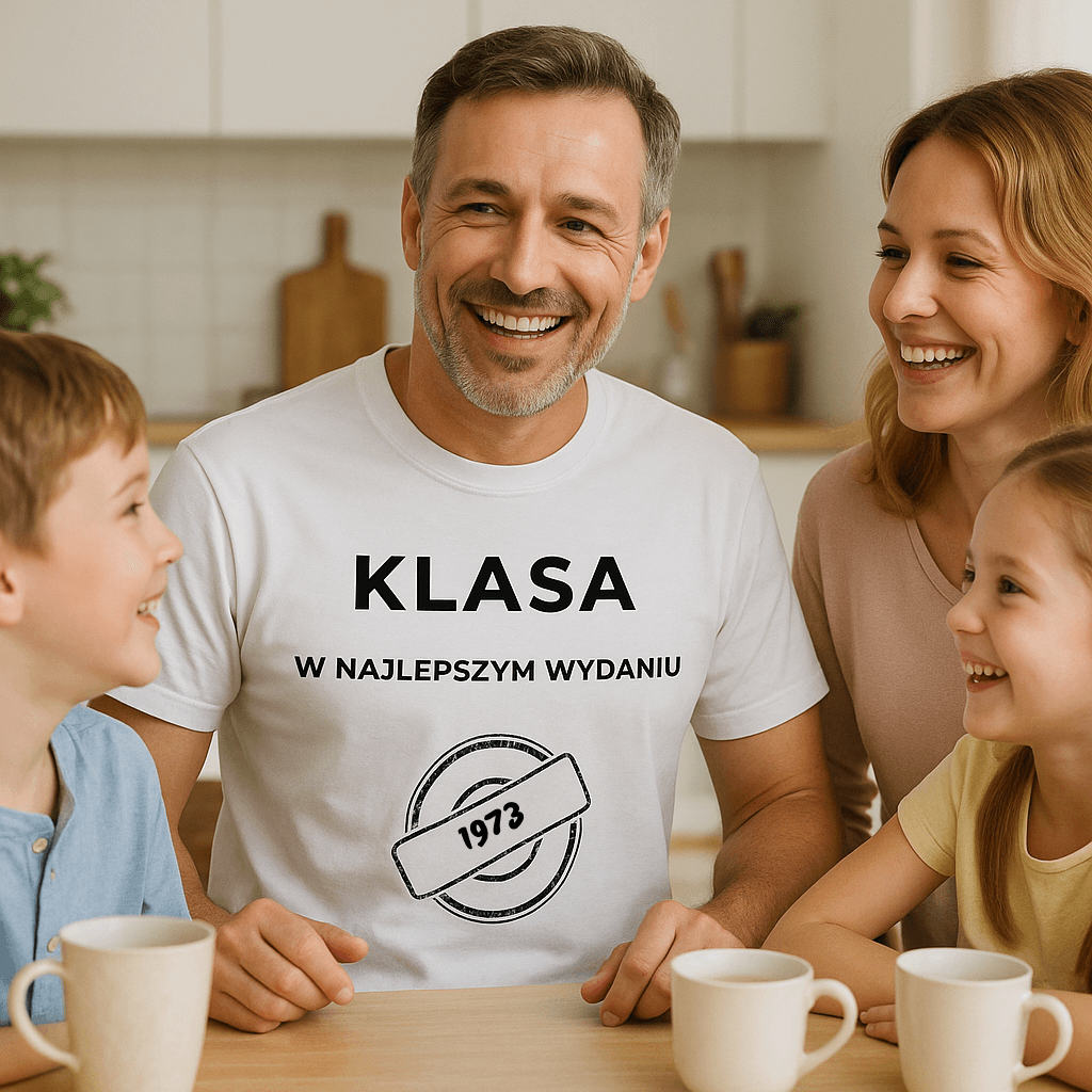 Koszulka 1973 – KLASA. W najlepszym wydaniu (Męska, Biała)