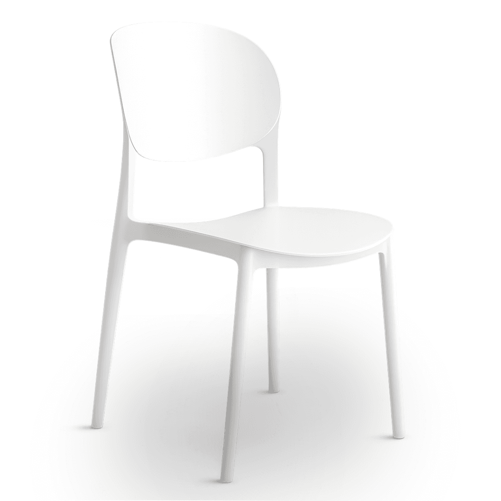 Nordic krzesło konferencyjne, plastikowe, białe, sztaplowane – do gastronomii, domu, biura i na eventy