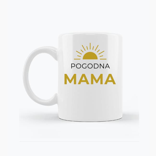 Zestaw Koszulka + Kubek: Pogodna Mama - Mama Gold Edition (biała)
